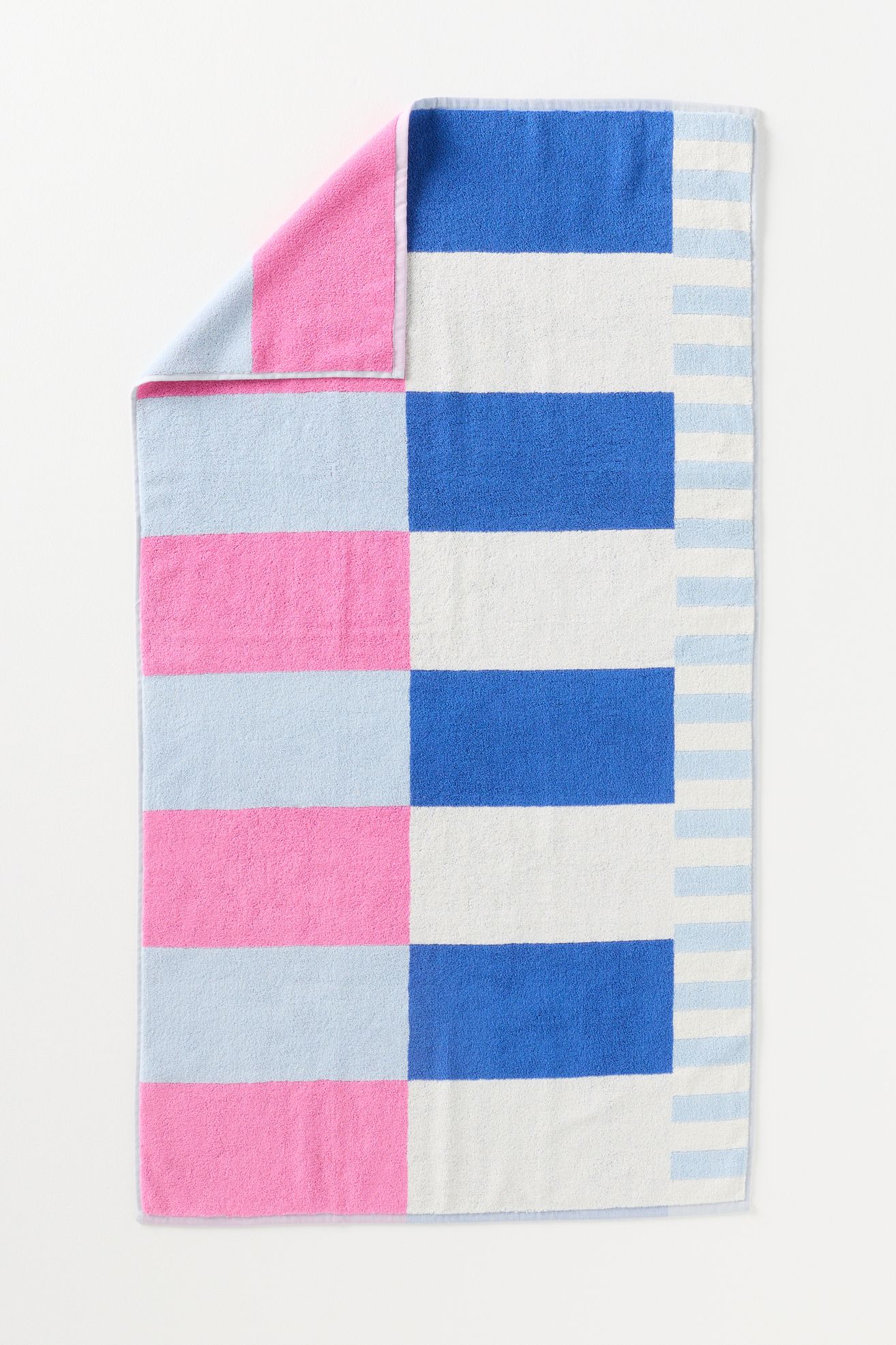 Damson Madder Cotton Woven Stripe Towel Collection - Pink Stripe, Standard, Bath Towel