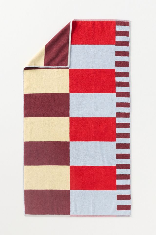 Damson Madder Cotton Woven Stripe Towel Collection #1
