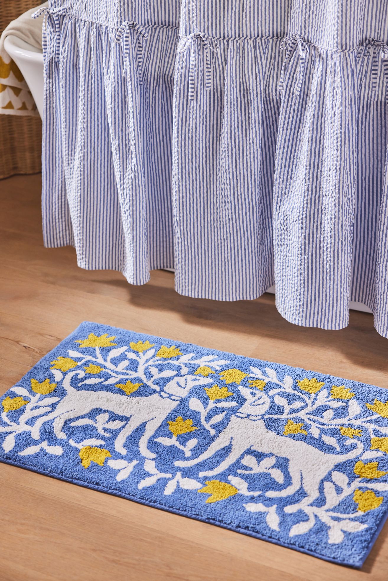 Penny Pup Tufted Bath Mat - Blue, 21" X 34"