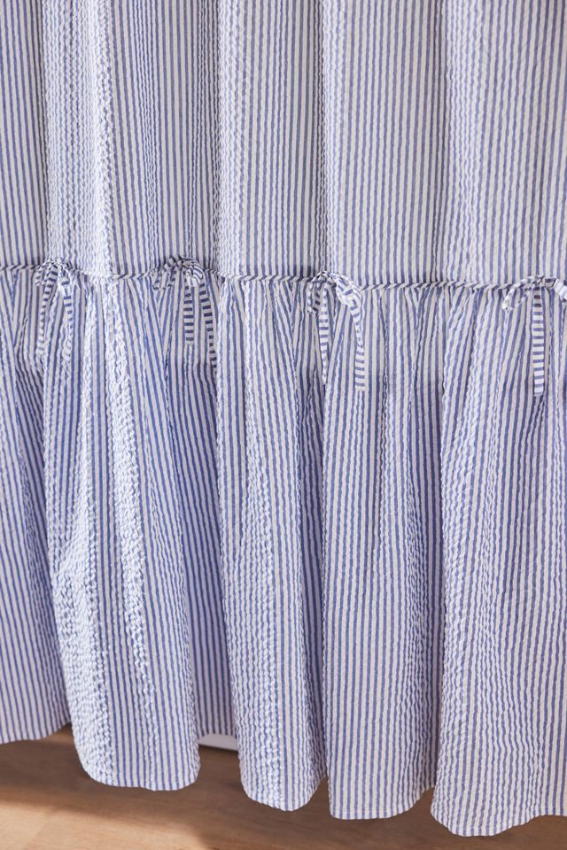 Cotton Seersucker Shower Curtain #1
