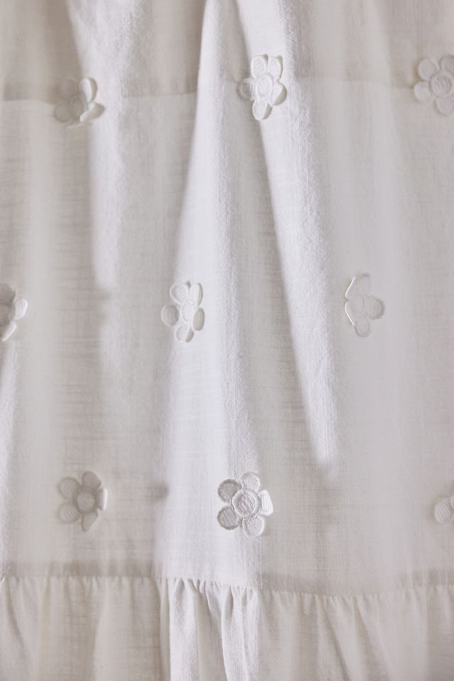 Floral Applique Cotton Shower Curtain #1