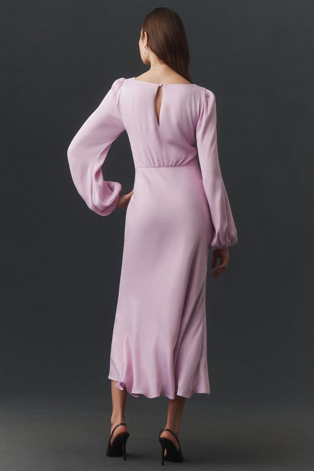 BHLDN Long-Sleeve Scarf-Neck A-Line Dress #1