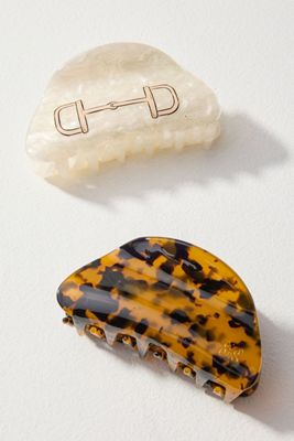 Frasier Sterling Horsebit Hair Claw Clips, Set of 2