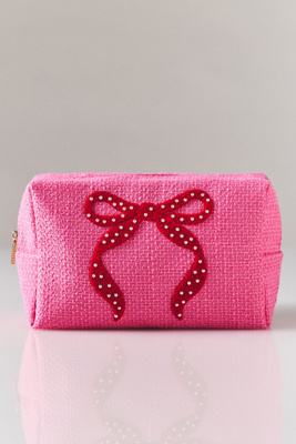 Shiraleah Mara Large Pink Bow Pouch In Pink