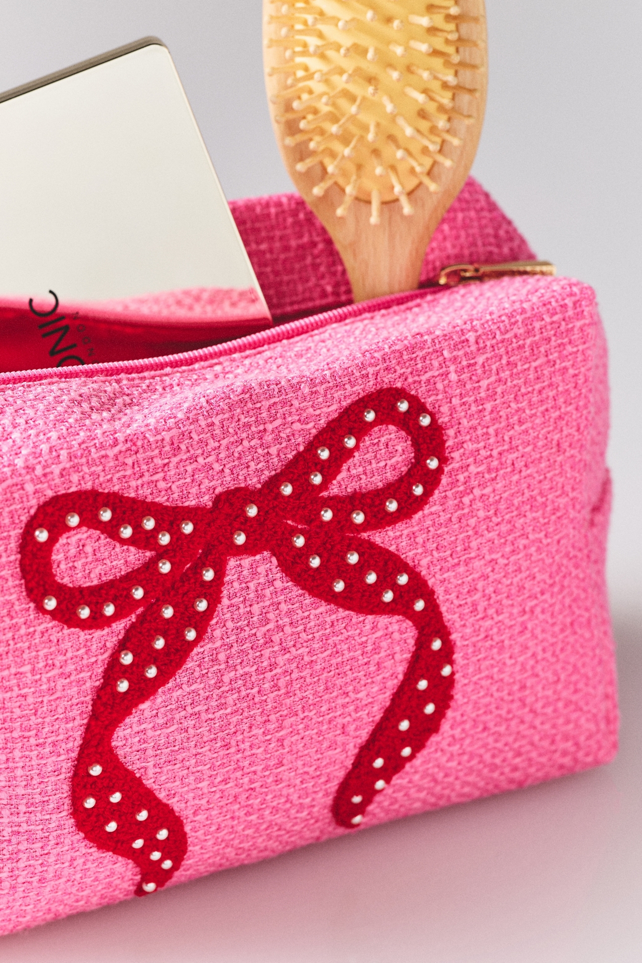 Shiraleah Mara Large Pink Bow Pouch