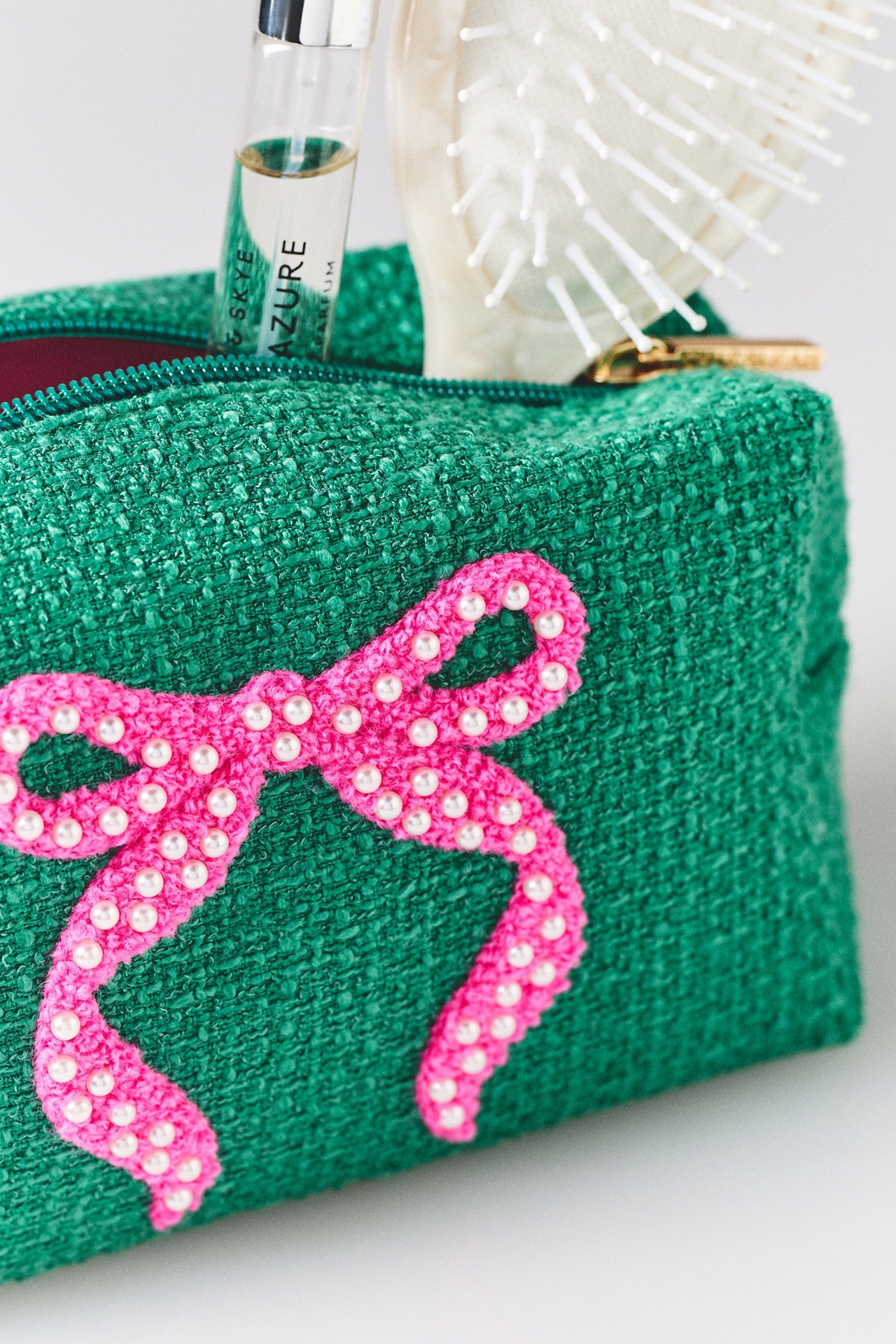 Shiraleah Mara Green Bow Pouch