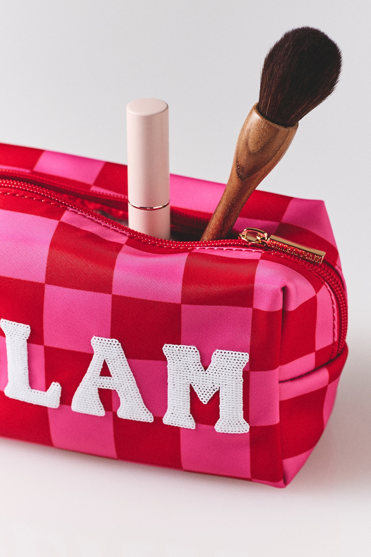Shiraleah Cara Checkered Glam Zip Pouch 