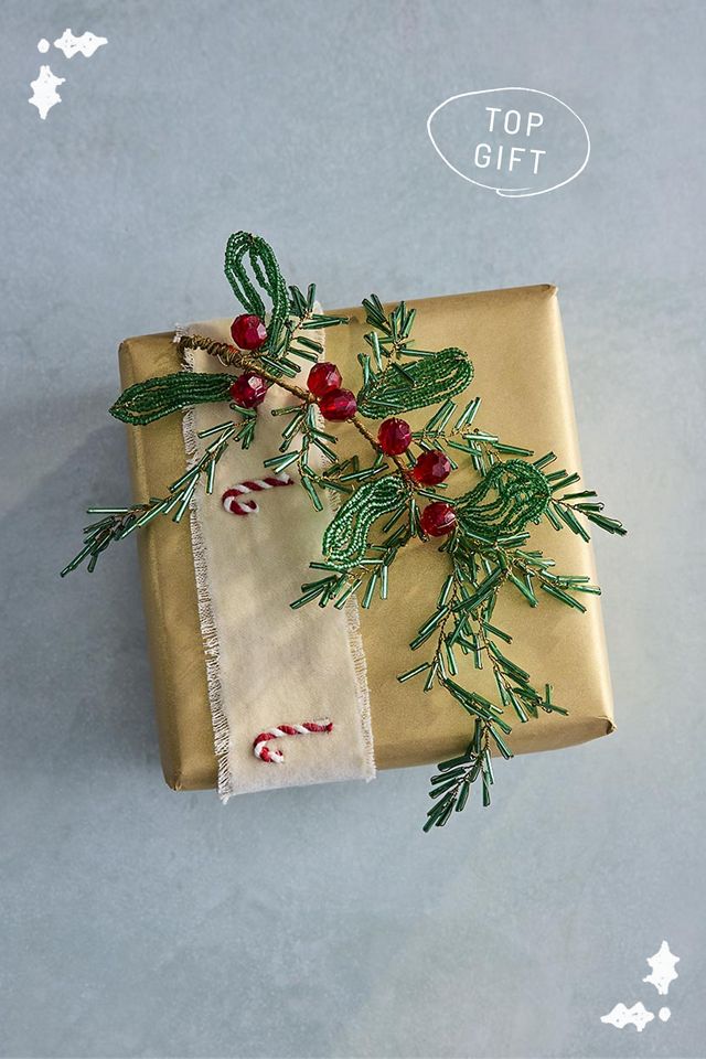 Beaded Mistletoe Charm Ornament #3