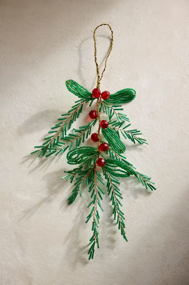 Beaded Mistletoe Charm Ornament #2