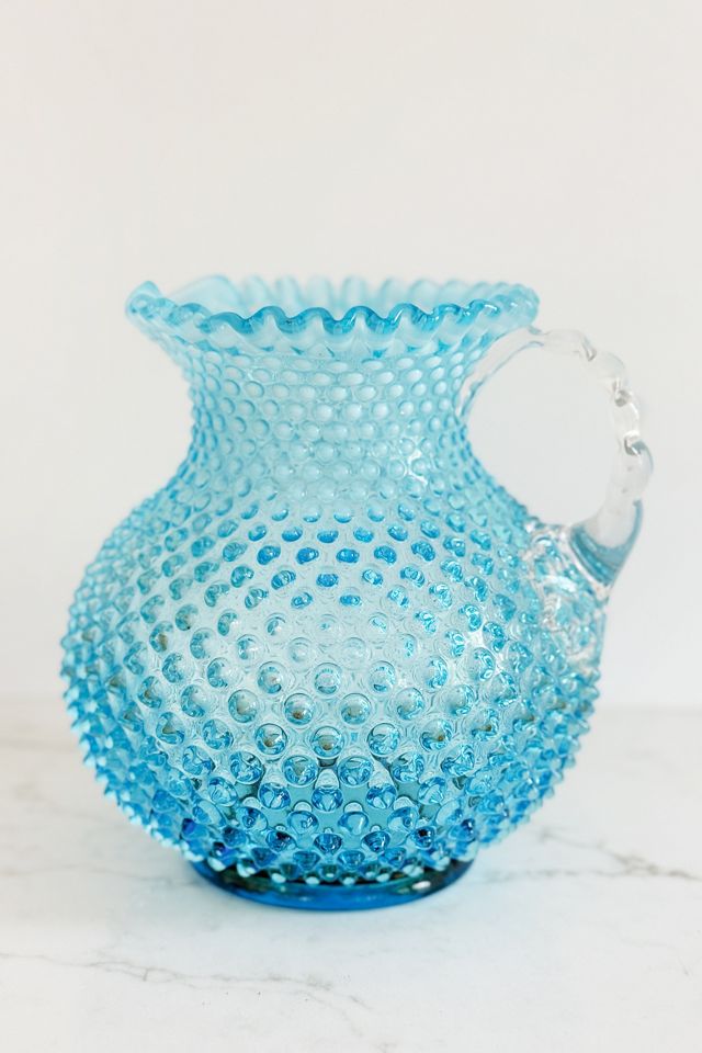Old Flame Candle Co. Vintage Rare Blue Hobnail Glassware #2