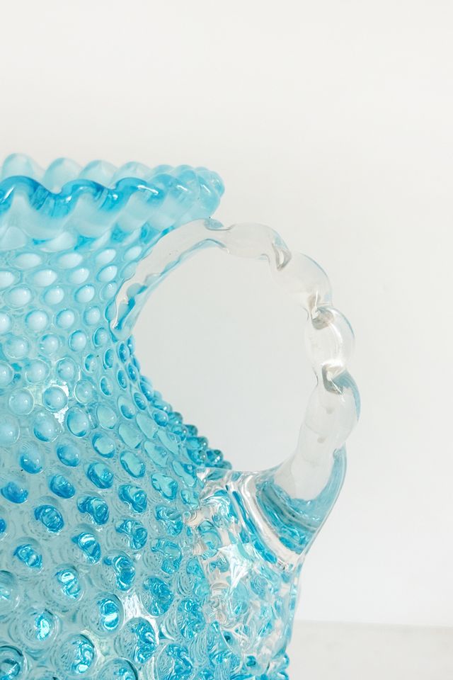 Old Flame Candle Co. Vintage Rare Blue Hobnail Glassware #4