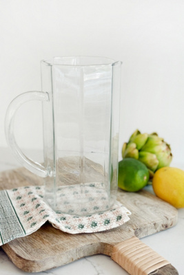 Old Flame Candle Co. Vintage Clear Geometric Pitcher