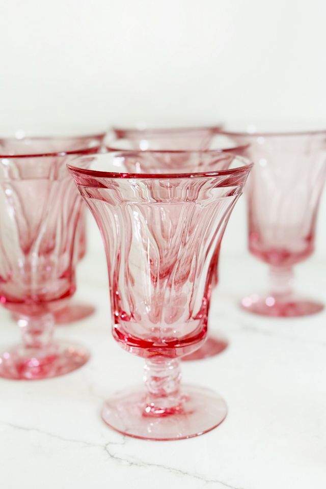 Old Flame Candle Co. Vintage Pink Swirl Pedestal Glassware #1