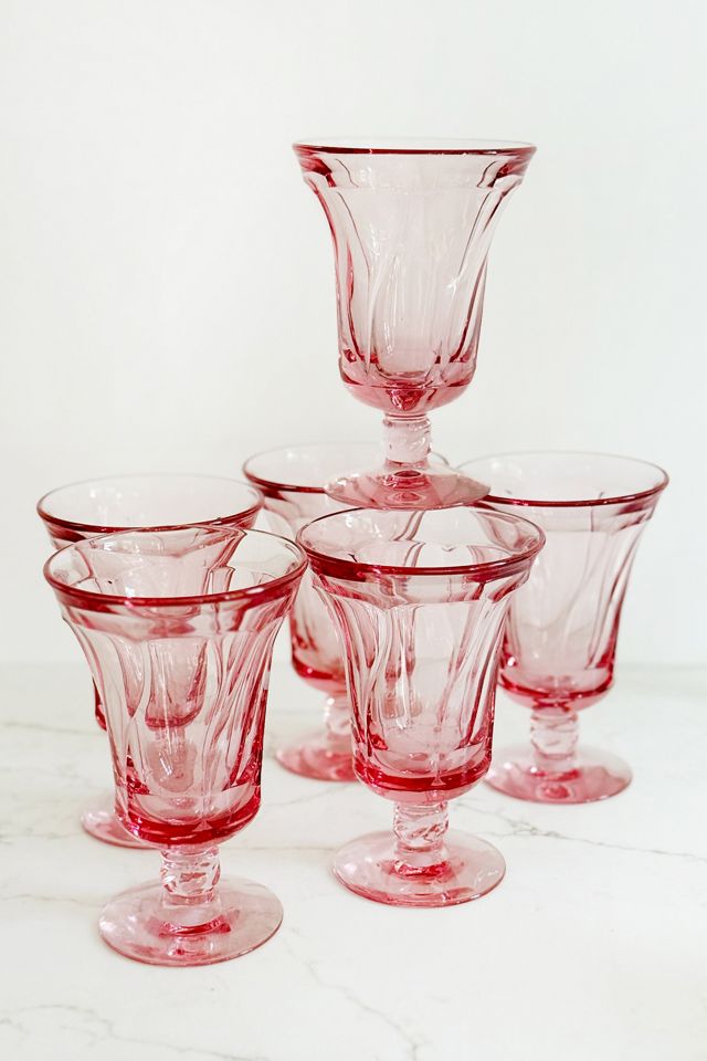 Old Flame Candle Co. Vintage Pink Swirl Pedestal Glassware #2