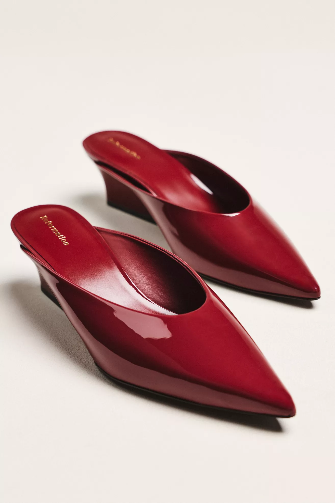 Reformation Marilyn Wedge Mule Heels