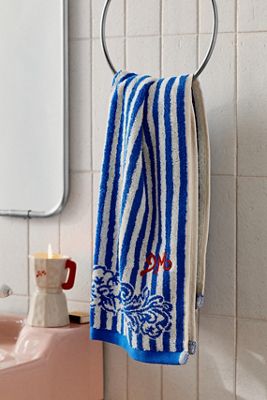 Damson Madder Toile Cotton Terry Hand Towel 
