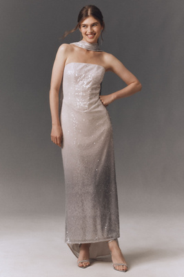Bhldn Strapless Sequin Maxi Dress In White