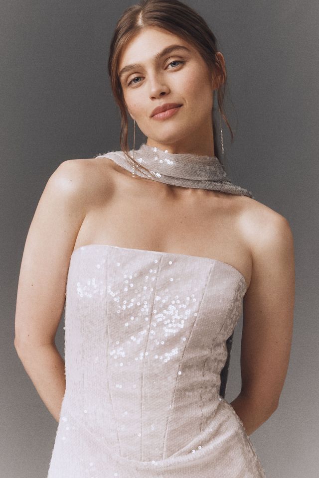 BHLDN Strapless Sequin Maxi Dress #1