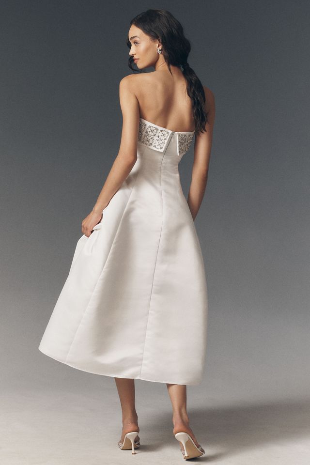 BHLDN Foldover Rhinestone Strapless Midi Dress #2