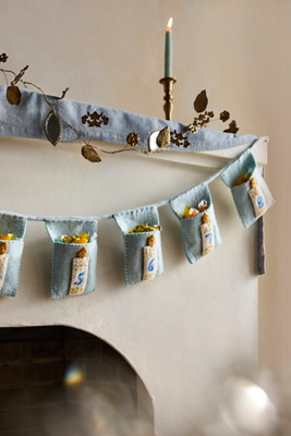 Terrain Hanukkah Countdown Felt Garland In Blue