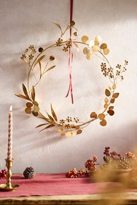 Gilded Eucalyptus + Florals Iron Wreath