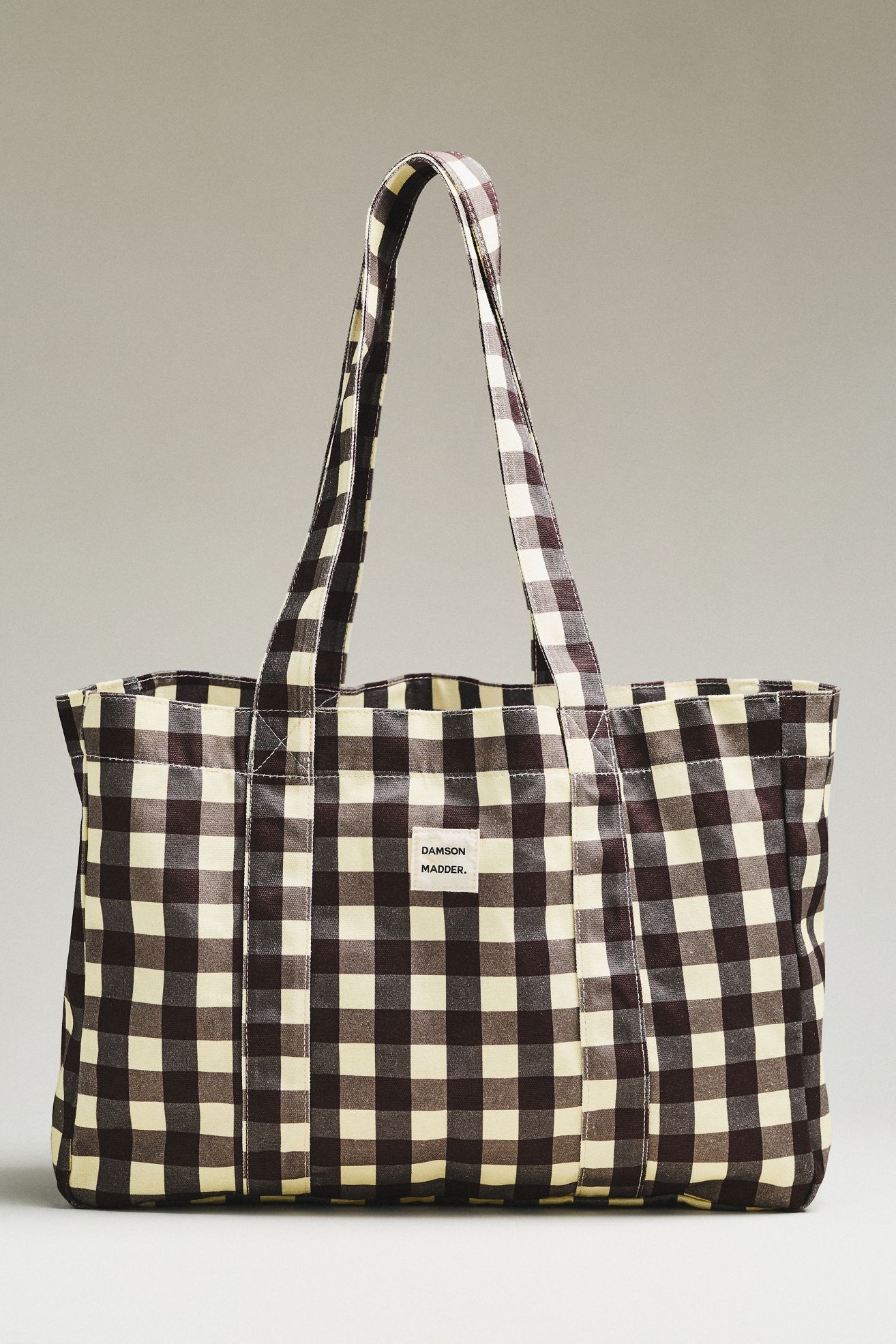 Damson Madder Exclusive Cotton Printed Tote - Butter Gingham, Standard, One Size