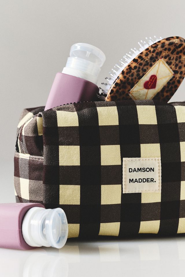 Damson Madder Plaid Recycled Cotton Makeup Bag #1