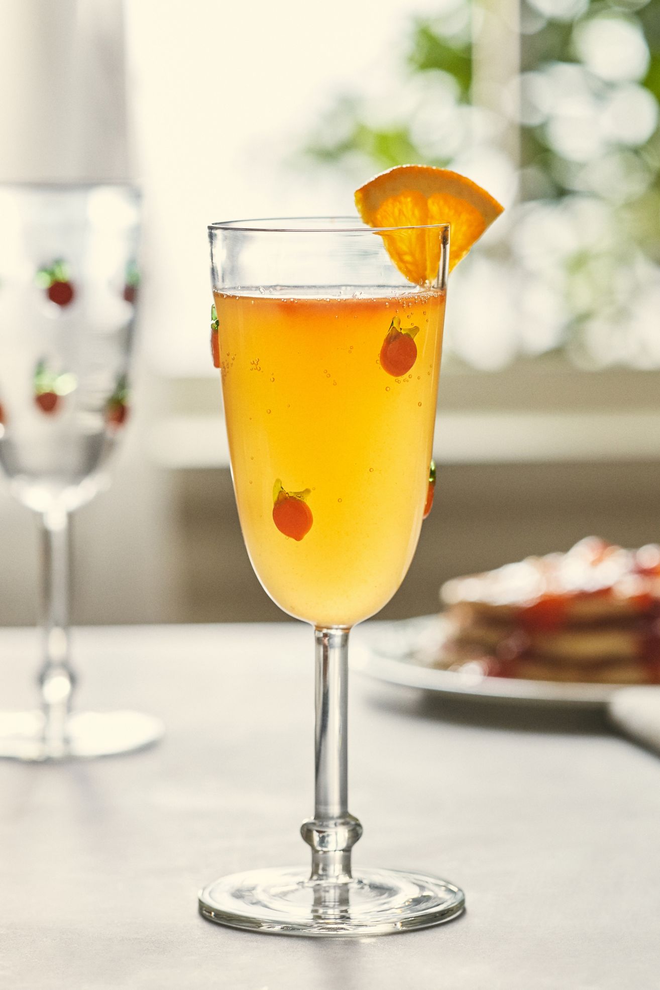 Icon Flute Glass - Orange, One Size
