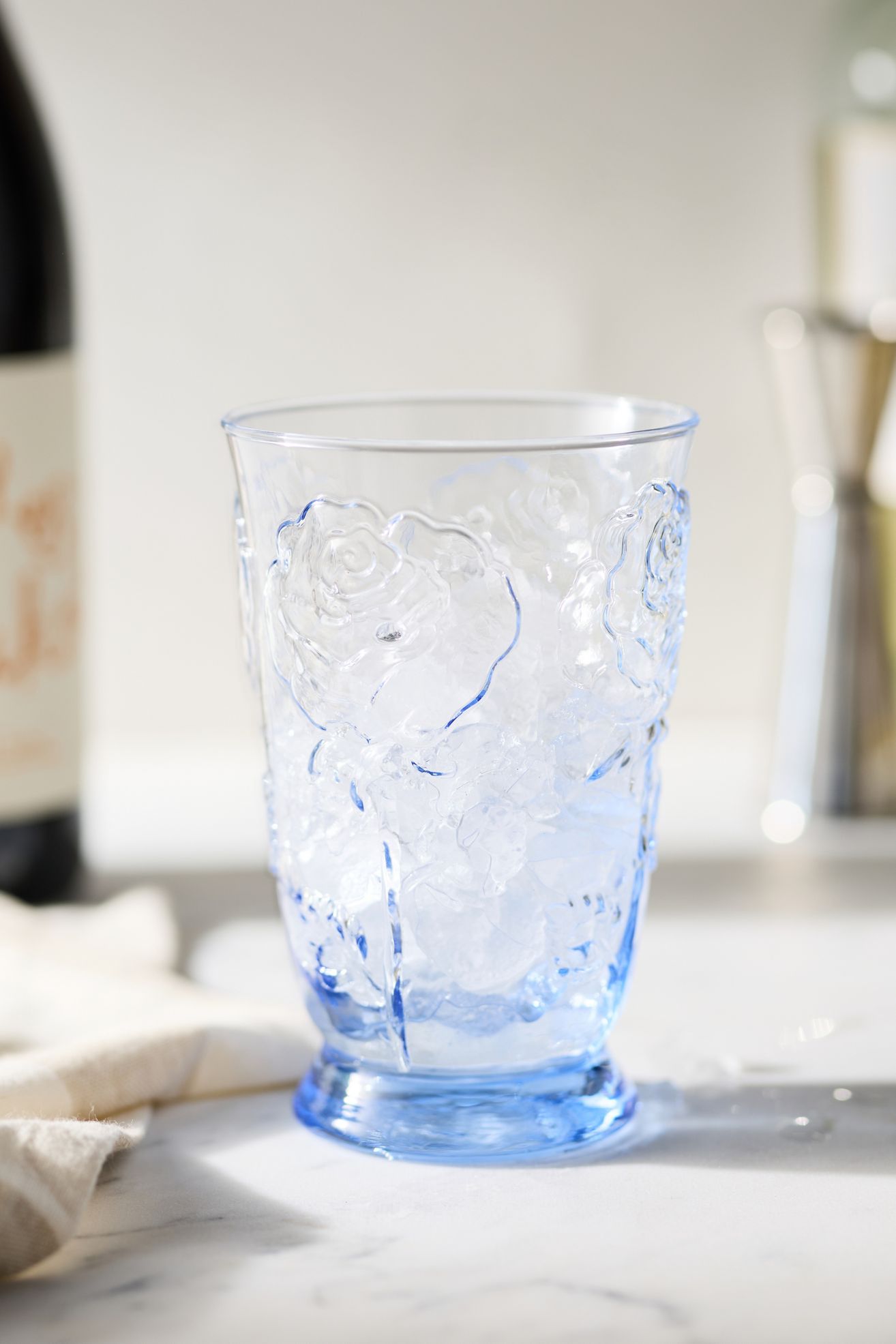 Rosette Juice Glasses, Set of 4 - Blue, Set Of 4