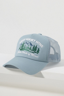 Worn/west Campground Trucker Hat In Blue