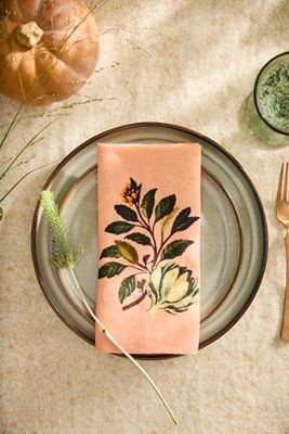 Autumn Bounty Linen Napkins, Set of 2