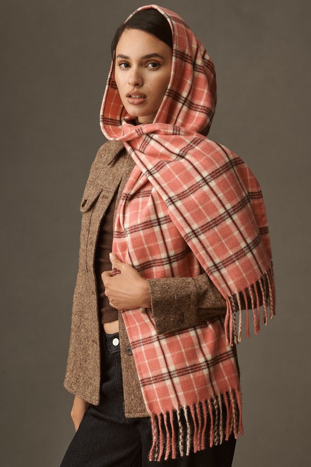 By Anthropologie Plaid Hood Scarf #1