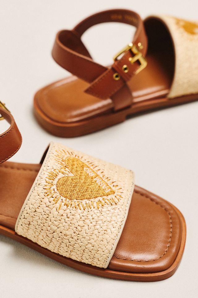 Farm Rio Raffia Heart Sandals #2