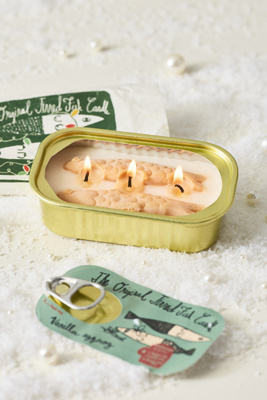 The Original Tinned Fish Candle By Tinned Candle The Original Tinned Fish Candle Gourmand Vanilla Eggnog Aluminum Candle In Multi