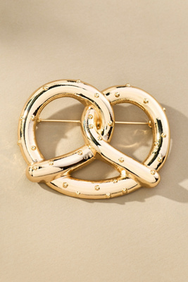 By Anthropologie Pretzel Brooch In Gold