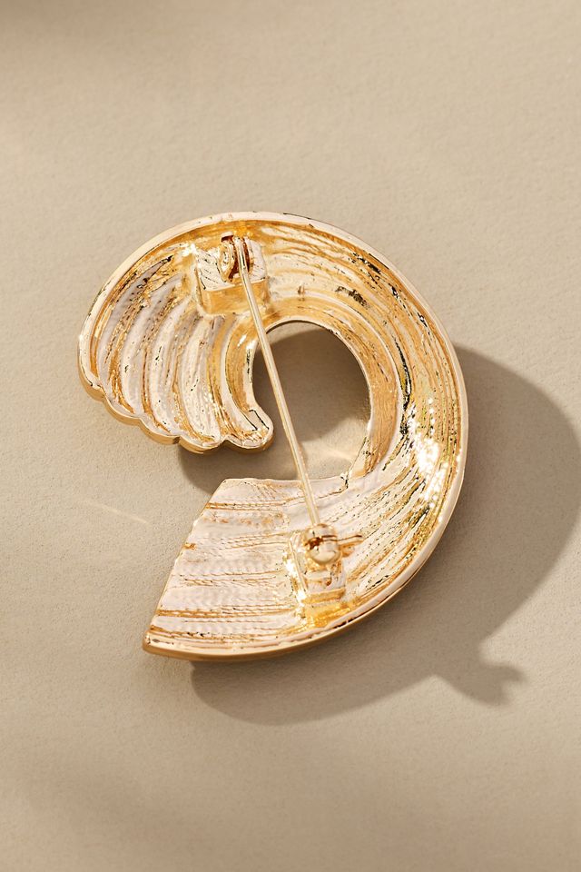 Ribbed Swirl Brooch #1