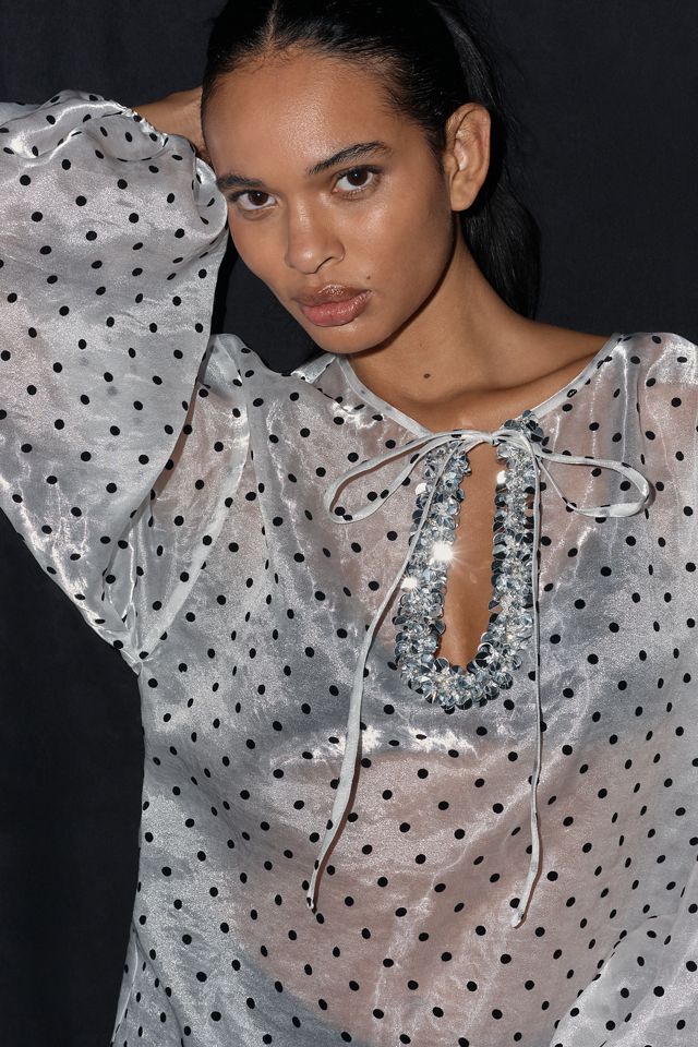 Mare Mare Sheer Puff-Sleeve Mini Dress #1