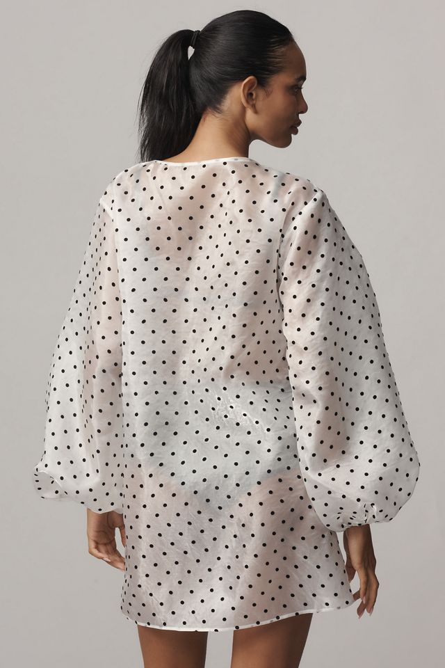 Mare Mare Sheer Puff-Sleeve Mini Dress #3