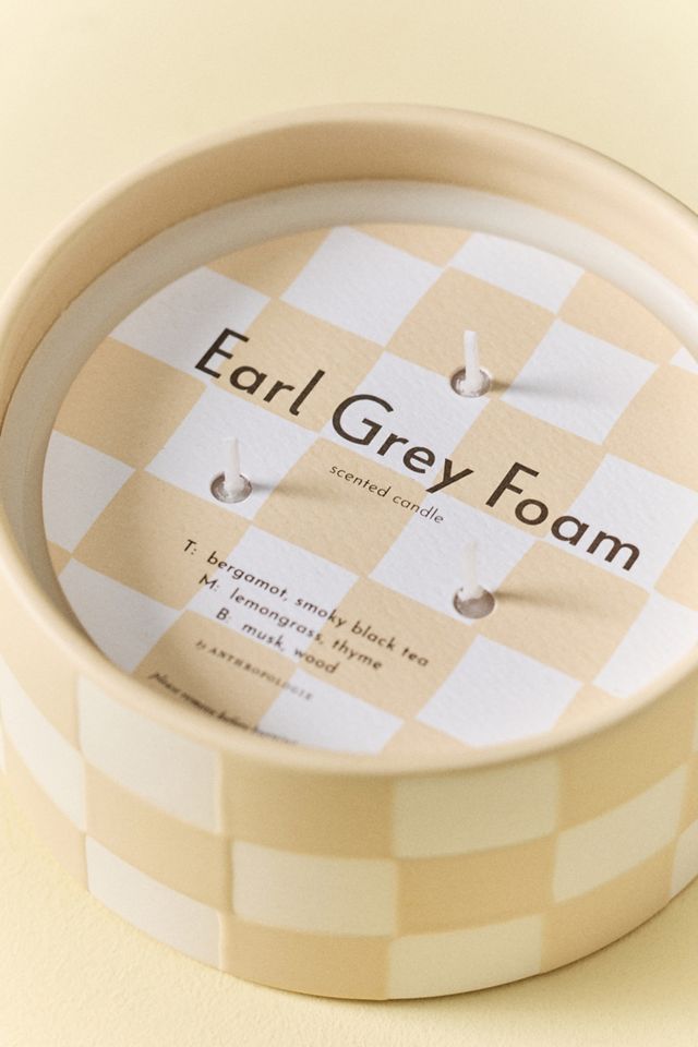 Candela in Ceramica a Schiuma Earl Grey Gourmand a Scacchi #2