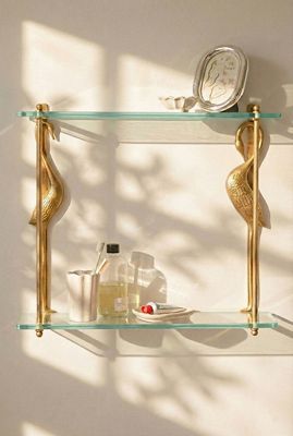 Crane Glass Double Shelving Unit