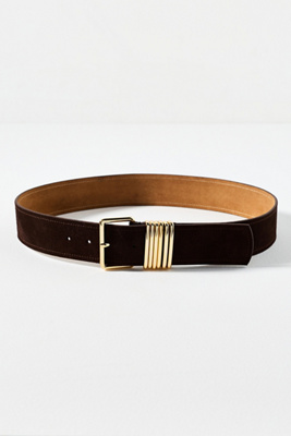By Anthropologie Square Buckle Multi Keeper Belt In Brown