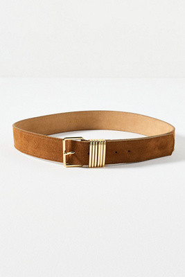 By Anthropologie Square Buckle Multi Keeper Belt In Brown