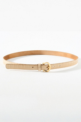 By Anthropologie Skinny Croc Embossed Belt In Sand