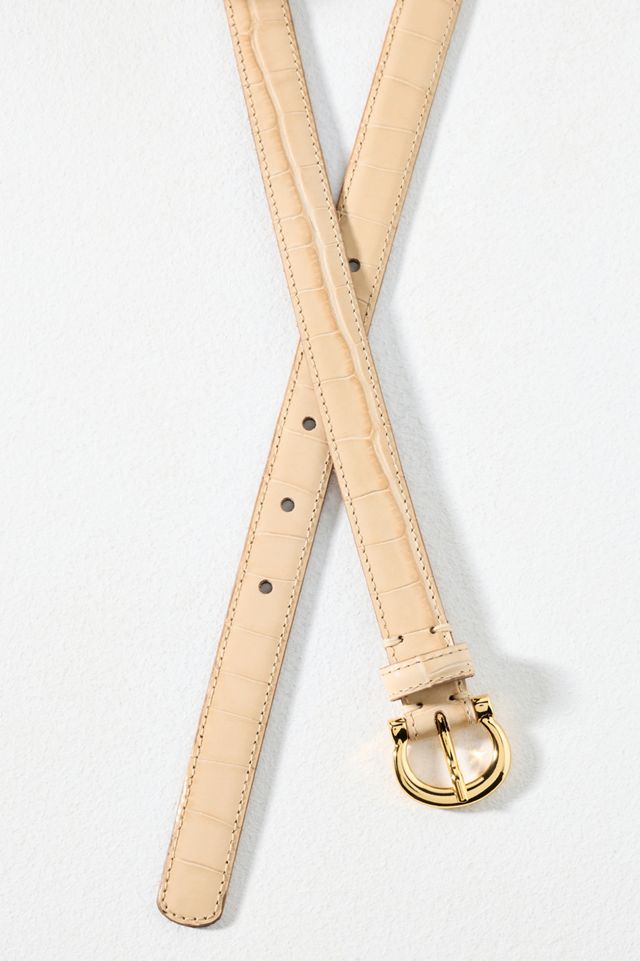 Schmaler Gürtel mit Krokoprägung #1