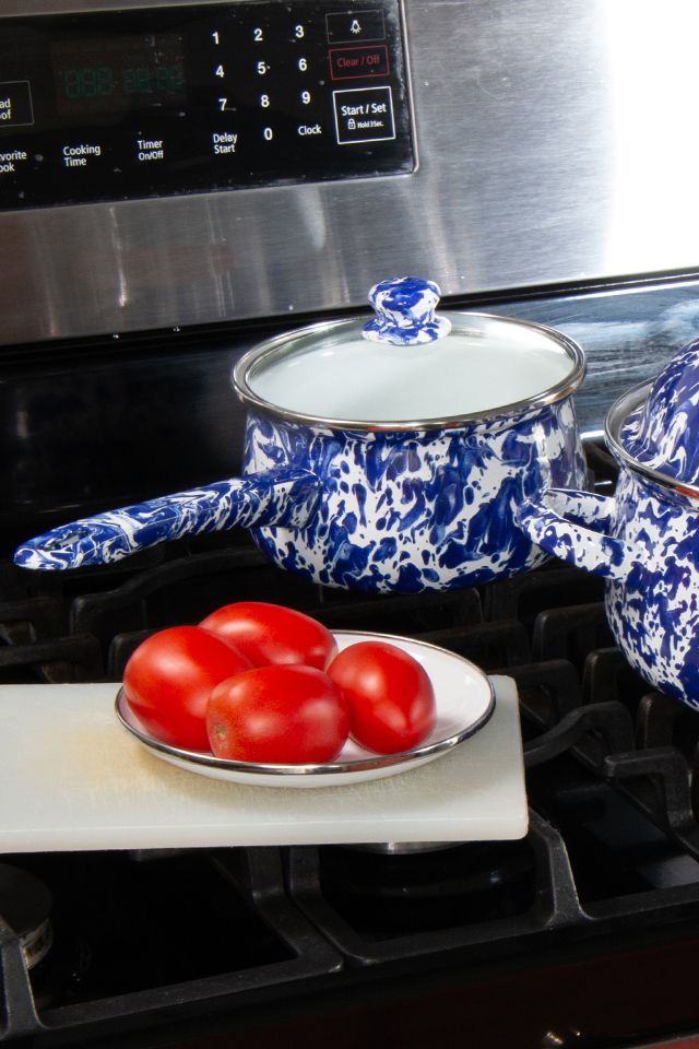 Golden Rabbit 1.25 Quart Enamelware Sauce Pan #1