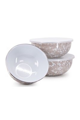 Golden Rabbit 3-piece Enamelware Mixing Bowl Set