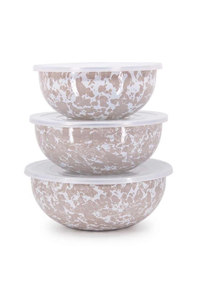 Golden Rabbit 3-piece Enamelware Mixing Bowl Set #1