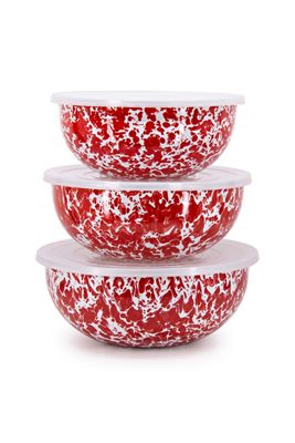 Golden Rabbit 3-piece Enamelware Mixing Bowl Set