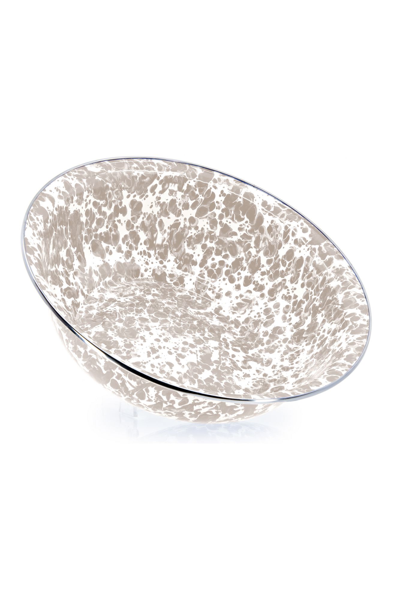 Golden Rabbit 4 Quart Enamelware Serving Bowl - Taupe Swirl, One Size