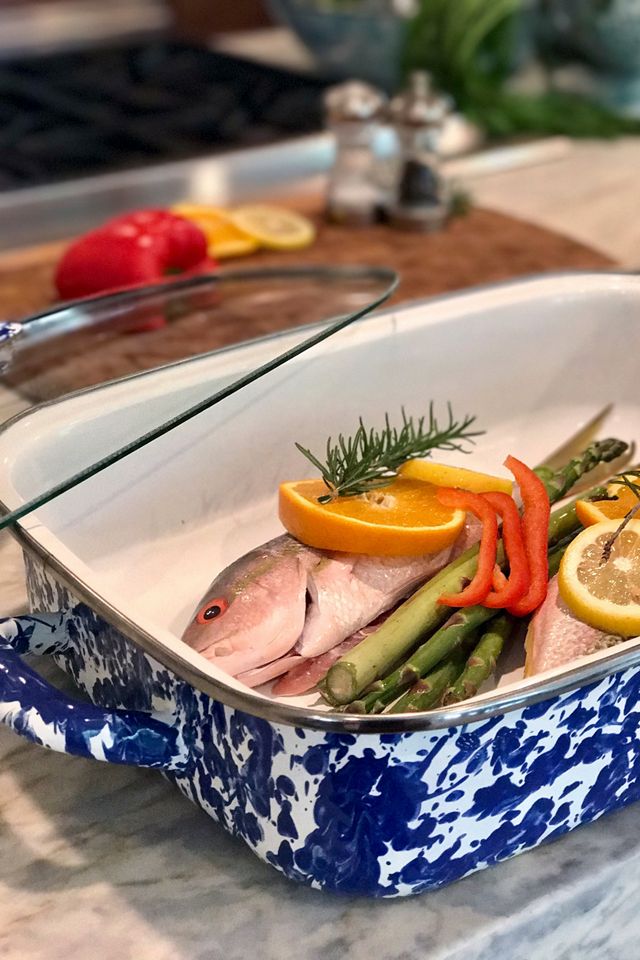 Golden Rabbit 10.5 Quart Enamelware Roasting Pan #2